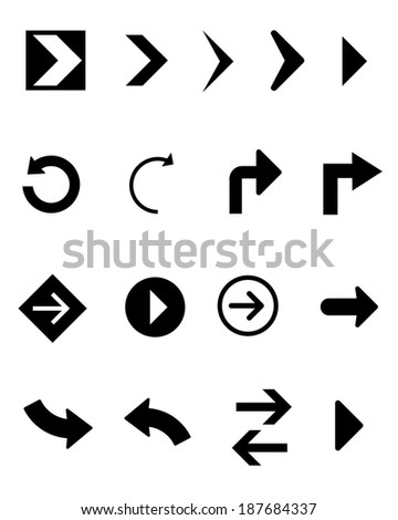 A collection of unique black and white vector chevrons, arrows and arrowheads
