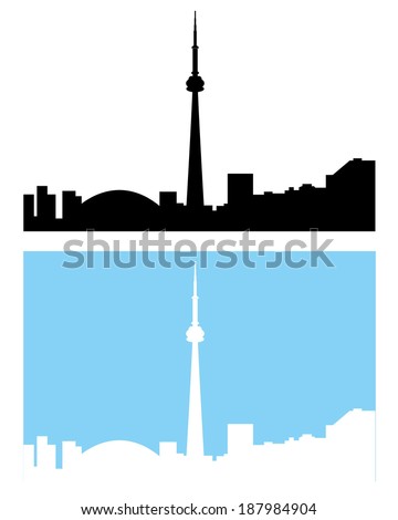Silhouette of the Toronto Skyline - Vector