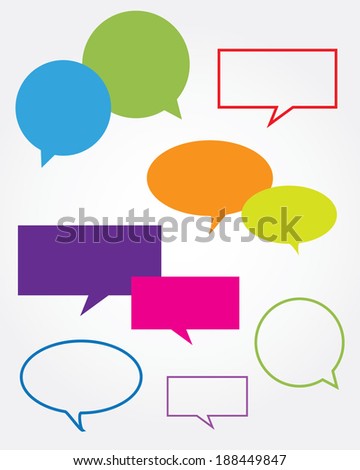Colorful Vector Speech Bubble and Communication Set 
