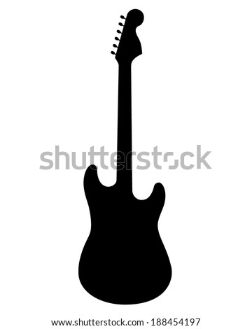 A vector silhouette of an electric guitar
