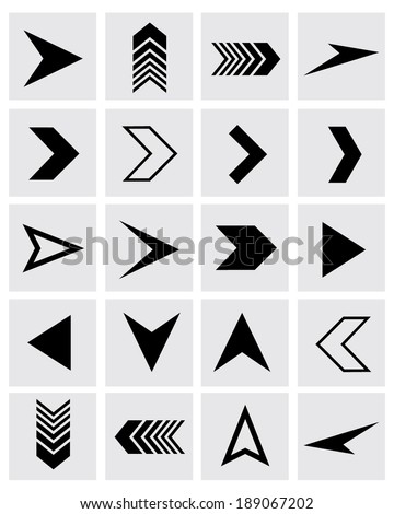A collection of vector chevron and arrowhead design elements