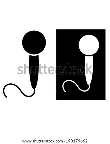 Vector Microphone Silhouette Set in Black and Reverse
