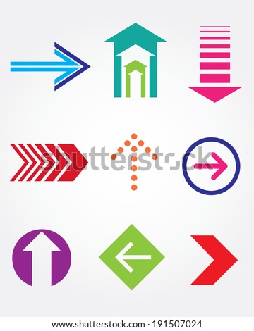 A collection of unique and colorful vector arrows