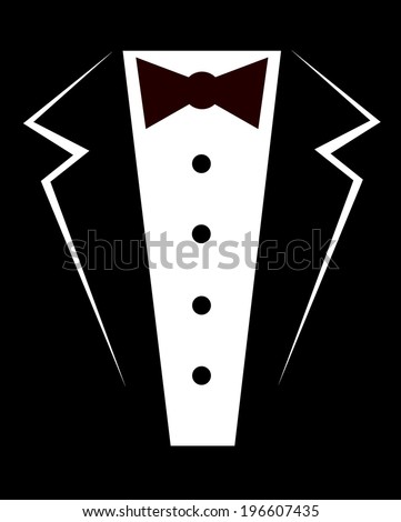 Vector Silhouette Of A Tuxedo And Bow Tie - 196607435 : Shutterstock