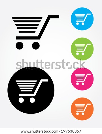 Vector shopping cart icon set