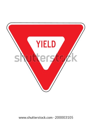 Vector yield traffic sign