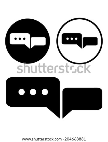 Vector Speech and Text Message Icon Set 