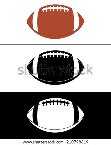 Vector football icon set in color, black and reverse