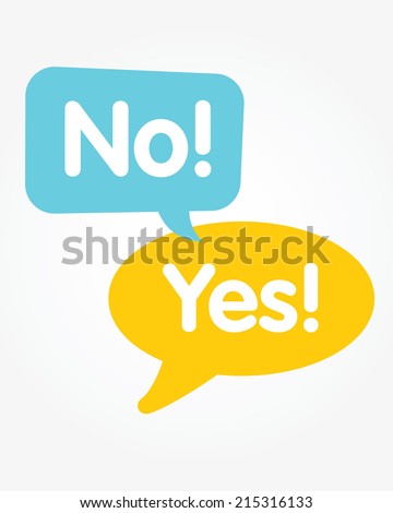 Vector 'No' and 'Yes' conversation bubbles