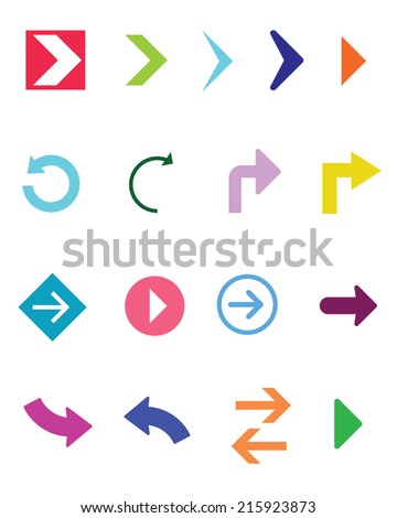A collection of colorful vector arrow elements