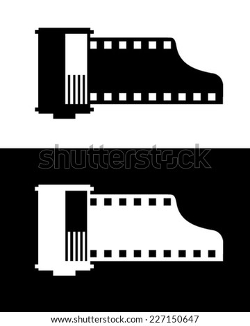 Vector Film Roll Set in Black and Reverse