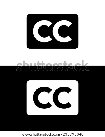 Vector 'closed captioning' symbol for broadcast and television