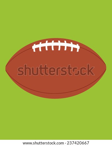 Vector illustration of an American football set against a grass background