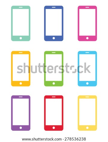 Colorful vector smart phone set