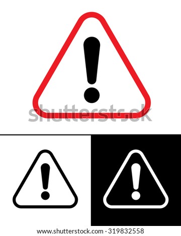Vector Warning Symbol Set in Colour, Black and Reverse