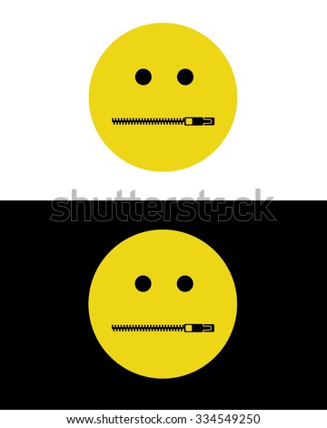 Vector Zipper Mouth Emoticon