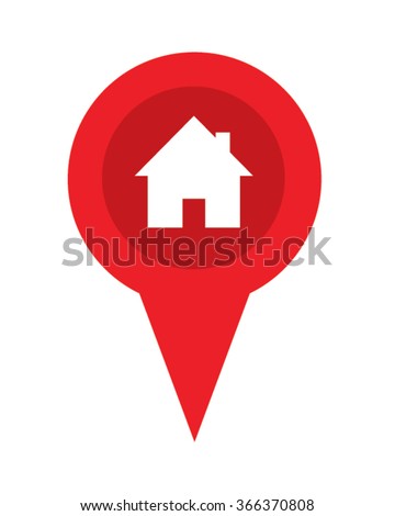 Real Estate Red Pin Symbol