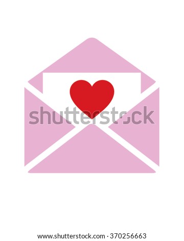 Vector Envelope with Valentine Heart Graphic