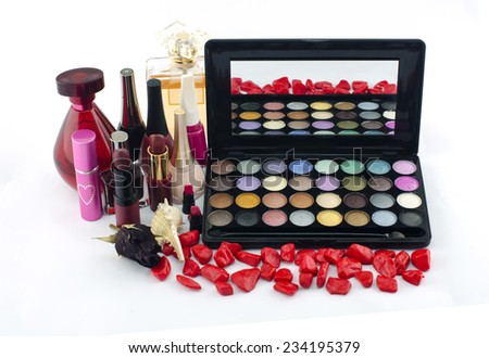 isolated makeup kit