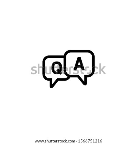 FAQ, questions and answers icon. Line, glyph and filled outline colorful version, Q and A Symbol, logo illustration.