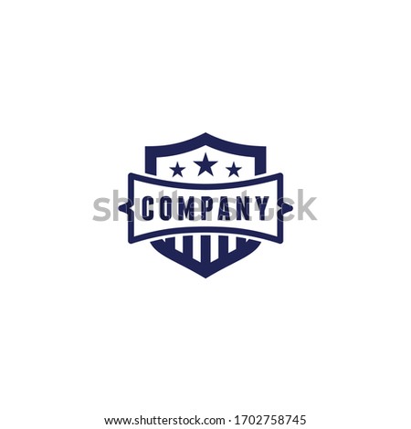 Star Shield Logo Design Badge vintage Template Illustration 