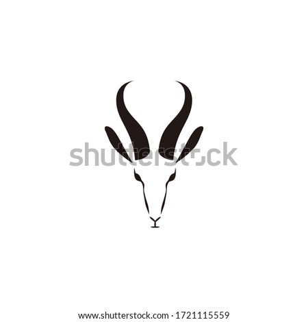 Minimalist Head Antelope Springbok Logo design icon illustration