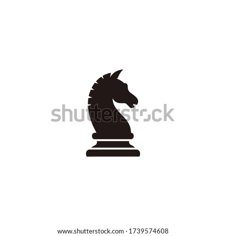 Black Chess Knight Horse Stallion silhouette icon logo design