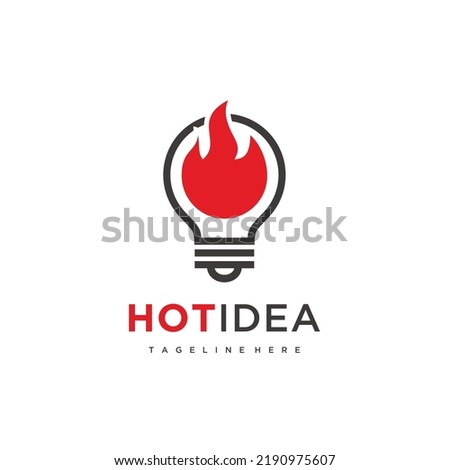 Hot idea bulb fire logo template illustration