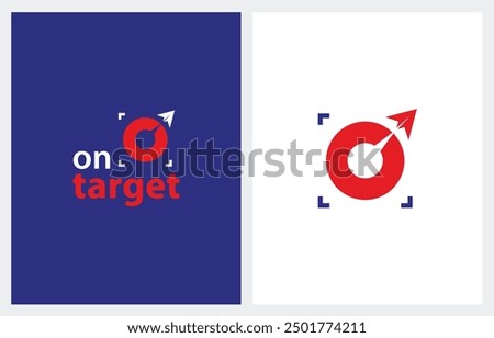 Initial Letter O Compass Target Arrow Logo Design Illustration