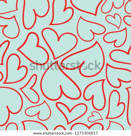 Tin Shanty Designs, vector, repeat pattern design,  hearts with funky, sassy feel. Vector design created with Adobe Illustrator CC
