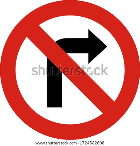 
traffic signs. illustration of traffic signs in flat style. no turning right