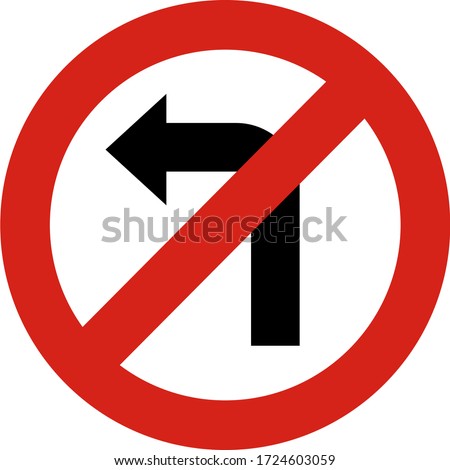 
traffic signs. illustration of traffic signs in flat style. traffic is prohibited from turning left. Vector illustration.