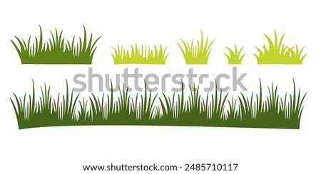 
illustrationgreen grass, collection. Nature vector illustration, land ecosystem grass.