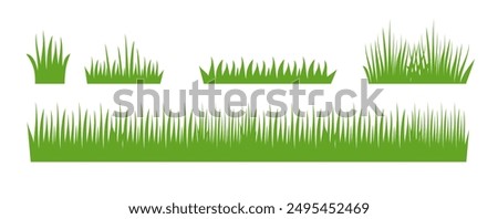 
Grass. Collection of grass vector illustrations in flat style. green leaf. Grass illustration isolated on white background