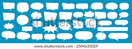 Message comments chat box. Collection of speech bubbles, text boxes and conversation chats in comics. Vektor set of speech bubbles.