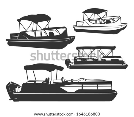 Pontoon Boat Vector Bundle Symbol Stock fotó © 