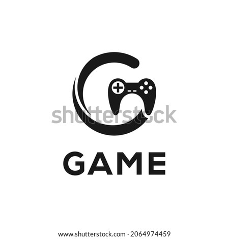 Initials Letter G with Joystick Logo Design, Vector Game Icon