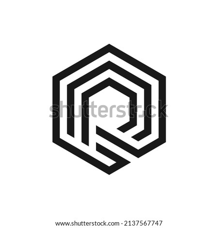 Initial Letter R Hexagon Cube Box Logo Design Inspiration