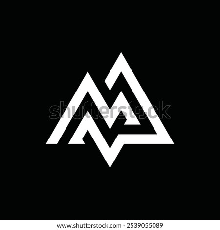 Letter M Mountain Hill Logo Design Inspiration