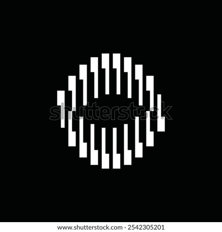 black white line geometric eye lens vector icon logo design concept