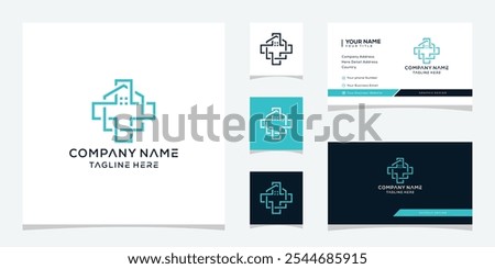 Home Plus Logo Icon Vector, Business Card Template