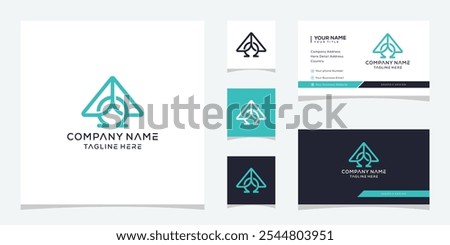 Letter A Omega Logo Design Icon, Business Card Vector Template