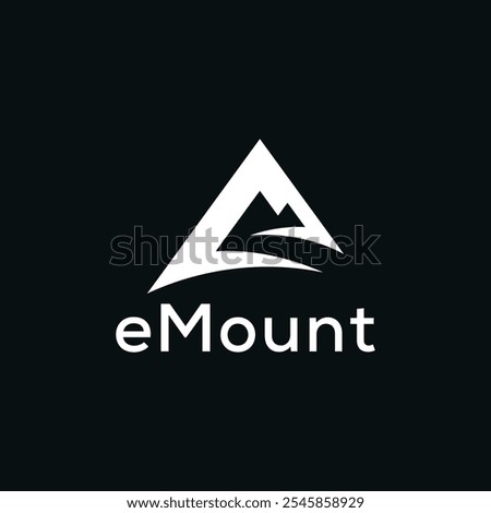 simple letter E mountain hill logo design