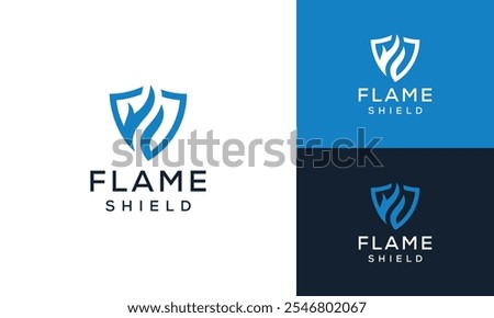 Letter F Fire Flame Secure Shield Logo Design Inspiration