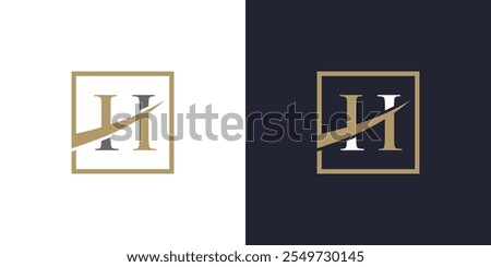 Initial letter H Finance Logo icon vector, Serif font design graphic template