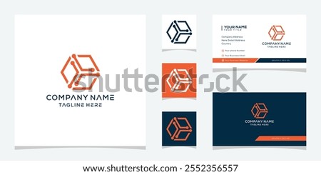 letter L technology hexagon logo design graphic vector template