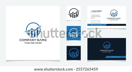 letter O diagram accounting financial logo design template, business card graphic background