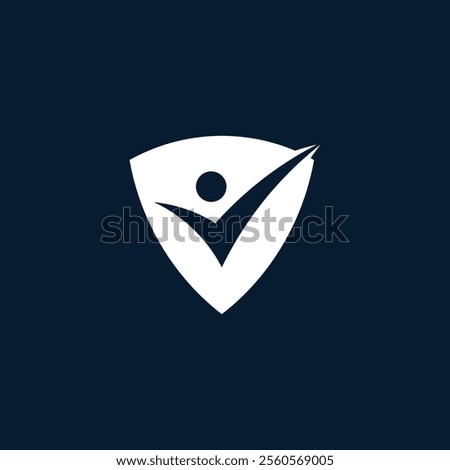 shield secure and people person logo design