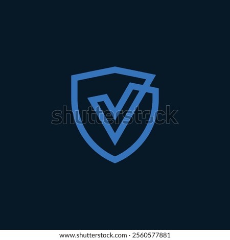 shield with check logo design vector