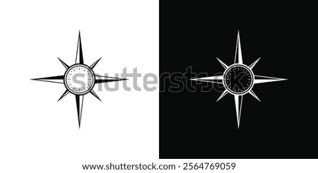 Compass Logo Design. North South East West Northeast Northwest Southeast Symbol Vector